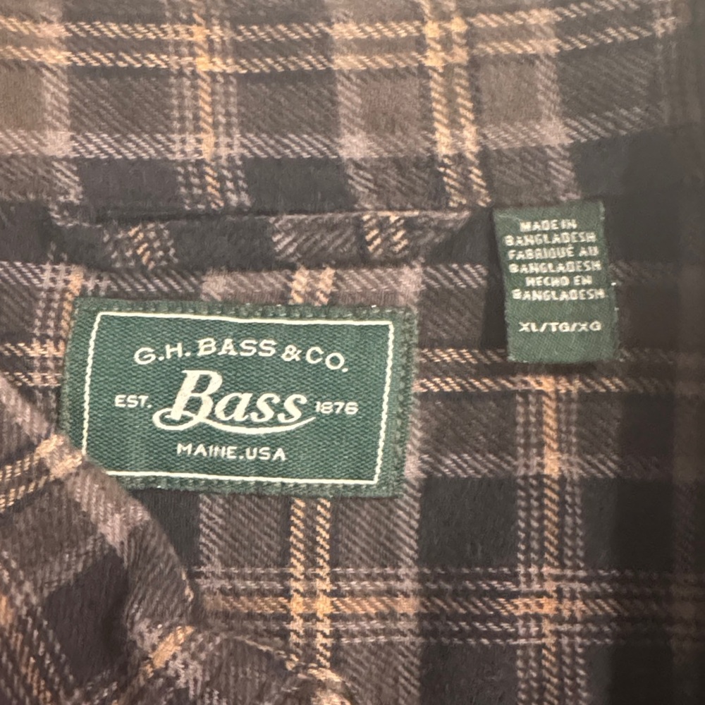 G.H. Bass & Co. Brown and Black Checkered Shirt